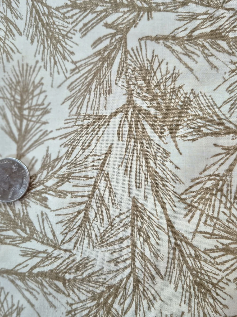 Brown Pine Needles Cotton Fabric 1 Yard Muslin Mates by Moda Quilting Sewing
